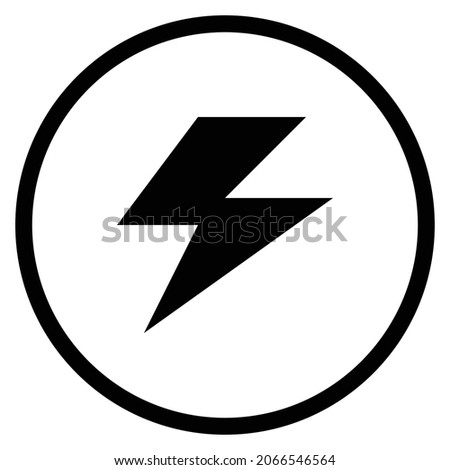 power Icon. Flat style Circle Shape isolated on white background. Vector illustration