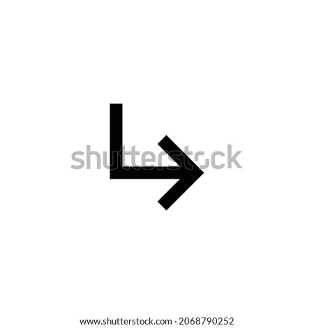 subdirectory arrow right Icon. Flat style design isolated on white background. Vector illustration