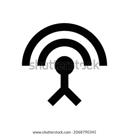 settings input antenna Icon. Flat style design isolated on white background. Vector illustration