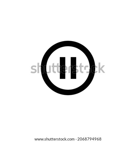 pause circle outline Icon. Flat style design isolated on white background. Vector illustration