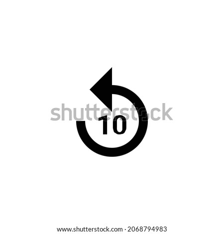replay 10 Icon. Flat style design isolated on white background. Vector illustration