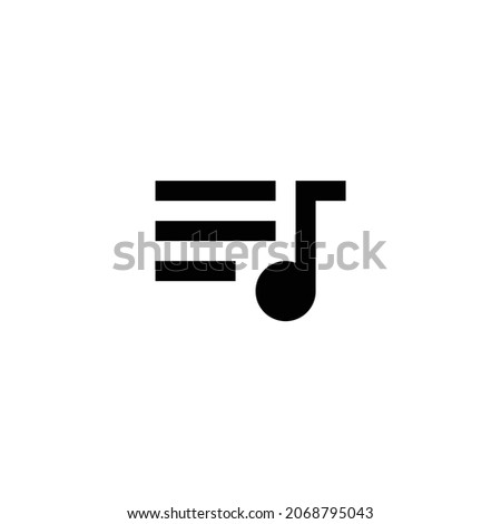 queue music Icon. Flat style design isolated on white background. Vector illustration