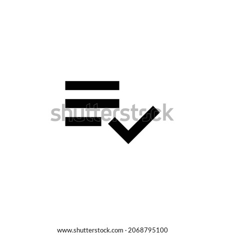 playlist add check Icon. Flat style design isolated on white background. Vector illustration