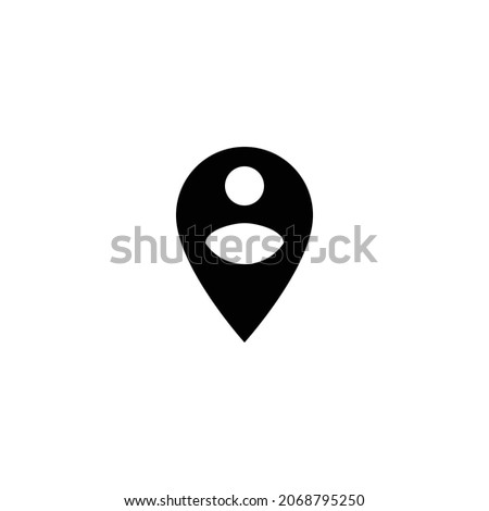 person pin circle Icon. Flat style design isolated on white background. Vector illustration