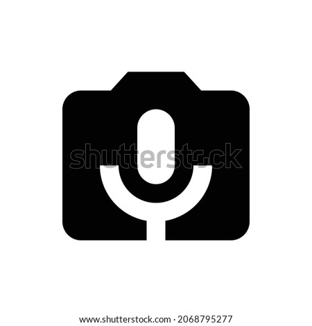 perm camera mic Icon. Flat style design isolated on white background. Vector illustration