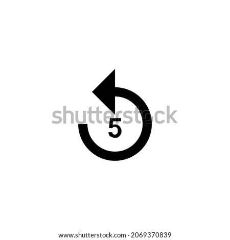 replay 5 Icon. Flat style design isolated on white background. Vector illustration