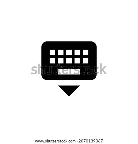 keyboard hide Icon. Flat style design isolated on white background. Vector illustration