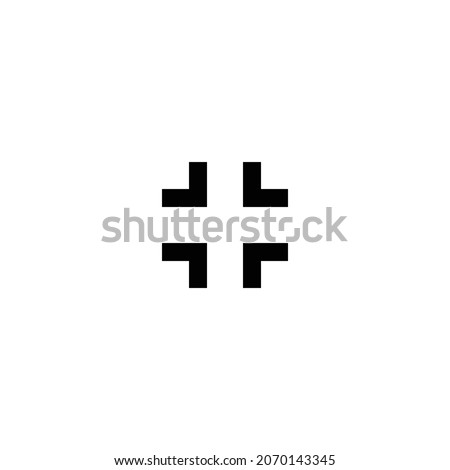 fullscreen exit Icon. Flat style design isolated on white background. Vector illustration