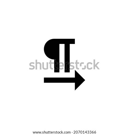 format text direction l to r Icon. Flat style design isolated on white background. Vector illustration