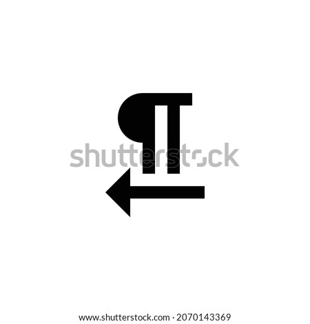 format text direction r to l Icon. Flat style design isolated on white background. Vector illustration