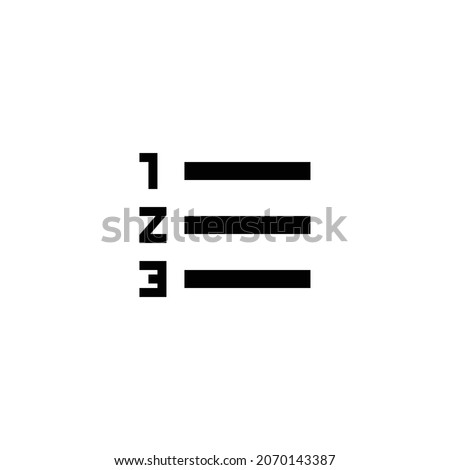 format list numbered Icon. Flat style design isolated on white background. Vector illustration