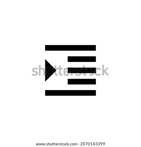 format indent increase Icon. Flat style design isolated on white background. Vector illustration