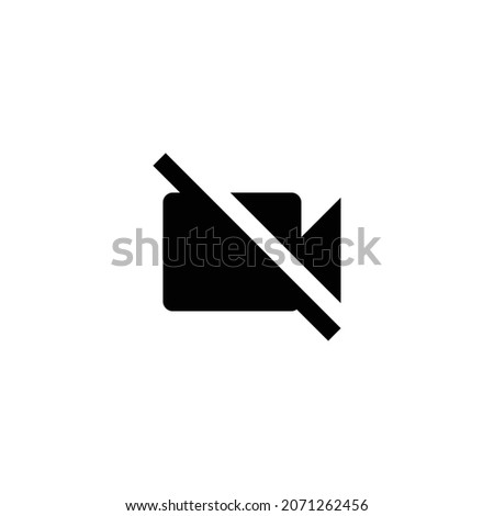 videocam off Icon. Flat style design isolated on white background. Vector illustration