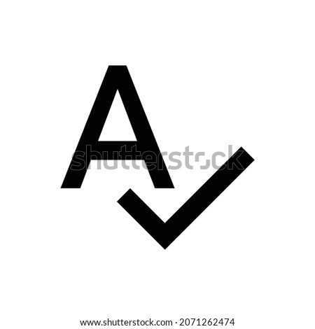 spellcheck Icon. Flat style design isolated on white background. Vector illustration