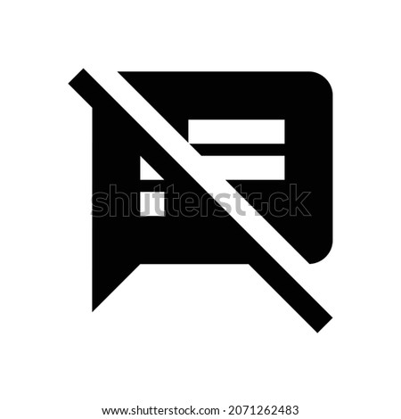 speaker notes off Icon. Flat style design isolated on white background. Vector illustration