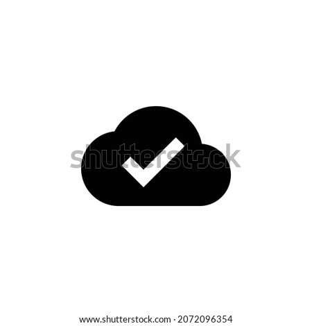 cloud done Icon. Flat style design isolated on white background. Vector illustration