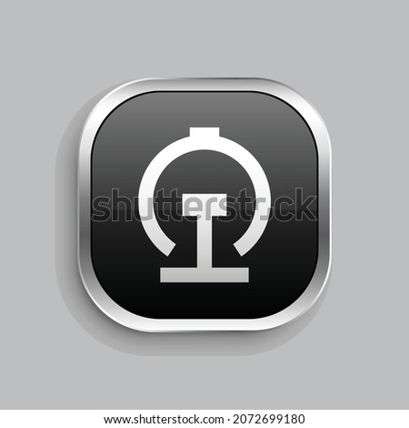 china railway line icon design. Glossy Button style rounded rectangle isolated on gray background. Vector illustration