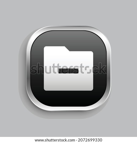 folder reduce fill icon design. Glossy Button style rounded rectangle isolated on gray background. Vector illustration