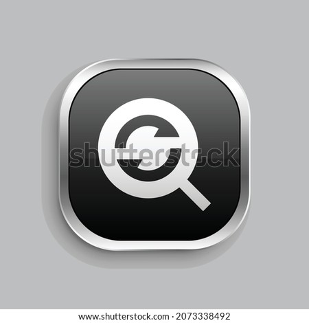 find replace fill icon design. Glossy Button style rounded rectangle isolated on gray background. Vector illustration