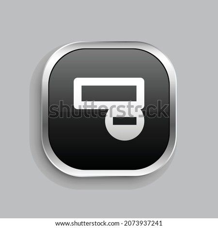 delete row icon design. Glossy Button style rounded rectangle isolated on gray background. Vector illustration