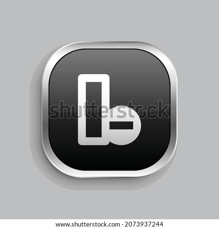 delete column icon design. Glossy Button style rounded rectangle isolated on gray background. Vector illustration