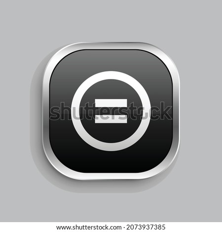 creative commons nd line icon design. Glossy Button style rounded rectangle isolated on gray background. Vector illustration