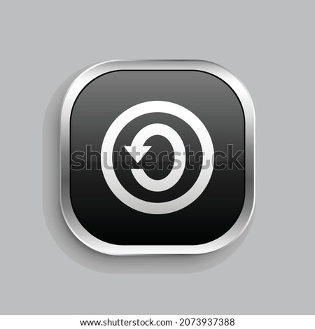 creative commons sa line icon design. Glossy Button style rounded rectangle isolated on gray background. Vector illustration