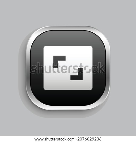 aspect ratio fill icon design. Glossy Button style rounded rectangle isolated on gray background. Vector illustration