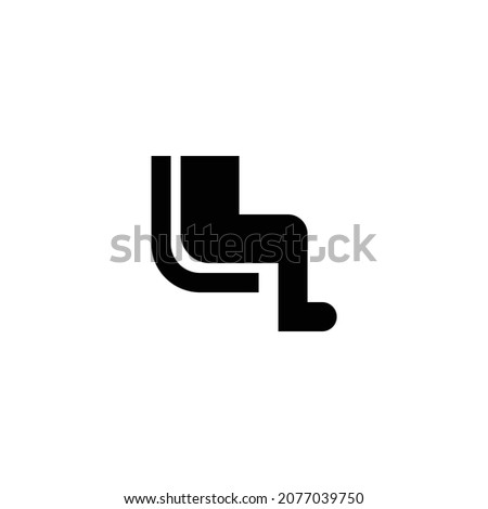 airline seat legroom normal Icon. Flat style design isolated on white background. Vector illustration