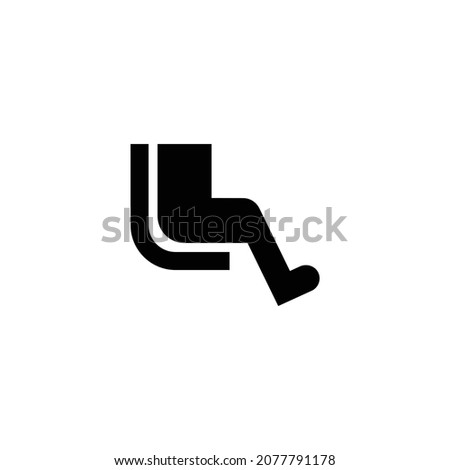 airline seat legroom extra Icon. Flat style design isolated on white background. Vector illustration