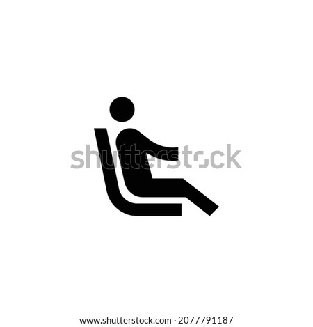 airline seat recline extra Icon. Flat style design isolated on white background. Vector illustration