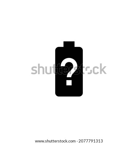 battery unknown Icon. Flat style design isolated on white background. Vector illustration