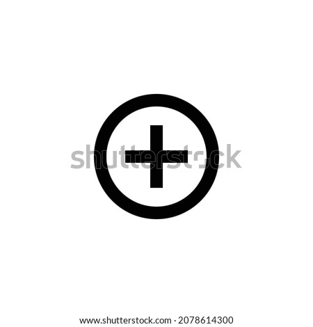 add circle outline Icon. Flat style design isolated on white background. Vector illustration