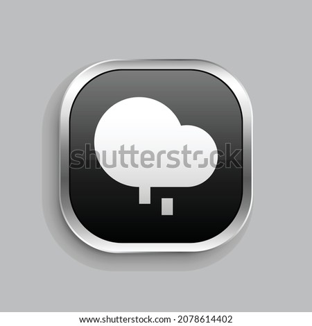 drizzle fill icon design. Glossy Button style rounded rectangle isolated on gray background. Vector illustration