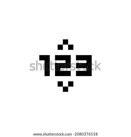 sort numeric pixel perfect icon design. Flat style design isolated on white background. Vector illustration