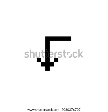 corner left down pixel perfect icon design. Flat style design isolated on white background. Vector illustration