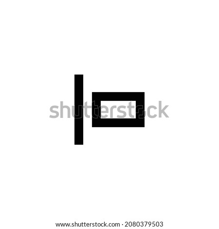 layout align left pixel perfect icon design. Flat style design isolated on white background. Vector illustration