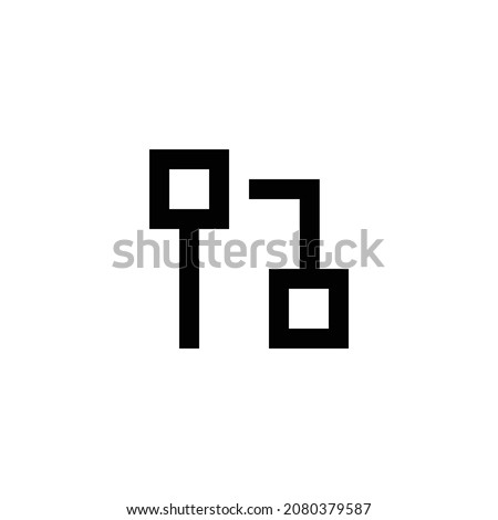 git pull request pixel perfect icon design. Flat style design isolated on white background. Vector illustration