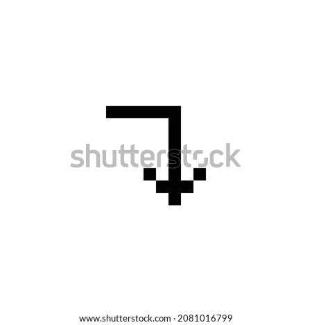 corner right down pixel perfect icon design. Flat style design isolated on white background. Vector illustration