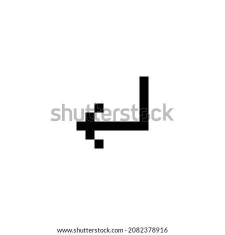corner down left pixel perfect icon design. Flat style design isolated on white background. Vector illustration