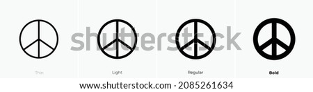 peace icon. Thin, Light Regular And Bold style design isolated on white background