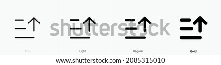 sort descending icon. Thin, Light Regular And Bold style design isolated on white background