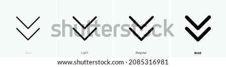 caret double down icon. Thin, Light Regular And Bold style design isolated on white background