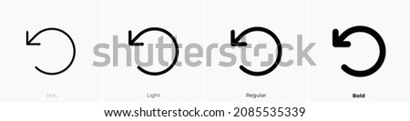 arrow counter clockwise icon. Thin, Light Regular And Bold style design isolated on white background