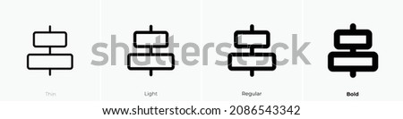 align center horizontal icon. Thin, Light Regular And Bold style design isolated on white background