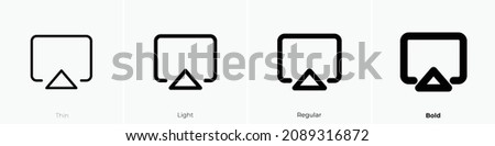 airplay icon. Thin, Light Regular And Bold style design isolated on white background