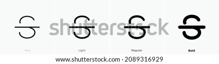 text strikethrough icon. Thin, Light Regular And Bold style design isolated on white background