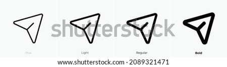 paper plane tilt icon. Thin, Light Regular And Bold style design isolated on white background