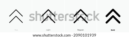 caret double up icon. Thin, Light Regular And Bold style design isolated on white background