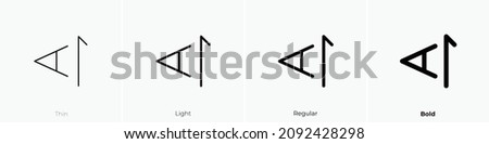 text rotation up icon. Thin, Light Regular And Bold style design isolated on white background